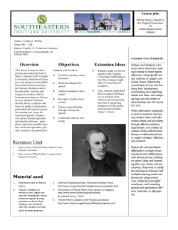 Overview Objectives Extension Ideas Material used Resources Used