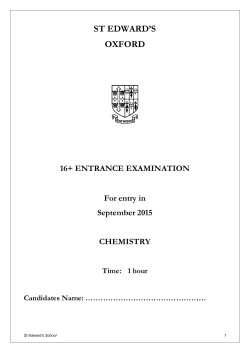 Chemistry 2015 - St Edward`s Oxford