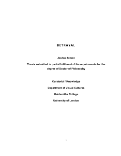 betrayal - Goldsmiths Research Online
