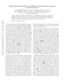 Experimental demonstration of a technique to generate arbitrary