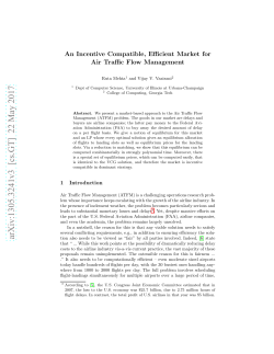 An Incentive Compatible, Efficient Market for Air Traffic Flow