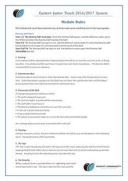Eastern Junior Touch 2016/2017 Season Module Rules