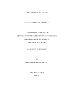 the university of chicago venues: locating social context a