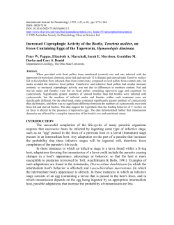 Increased Coprophagic Activity of the Beetle