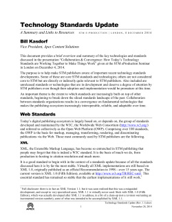 Technology Standards Update - International Association of STM