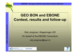 GEO BON and EBONE Context, results and follow-up
