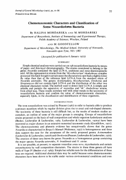 Chemotaxonomic Characters and CIassification of
