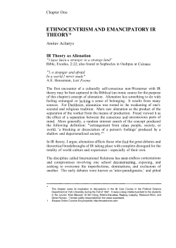 ethnocentrism and emancipatory ir theory