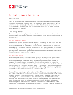 Ministry and Character