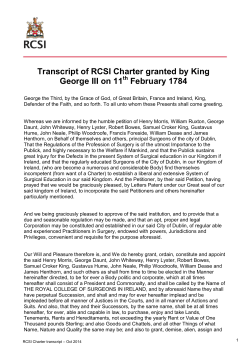 Transcript of RCSI Charter granted by King George III on 11