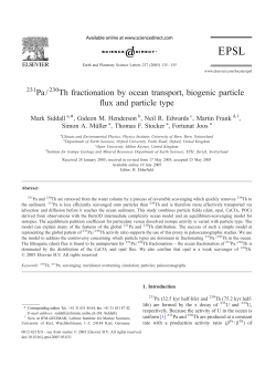 Pa/ Th fractionation by ocean transport, biogenic particle flux and