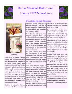 Radio Mass of Baltimore Easter 2017 Newsletter