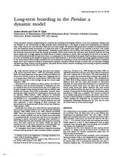 Long-term hoarding in the Paridae: a dynamic model