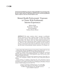 Mental Health Professionals` Exposure to Clients With Problematic
