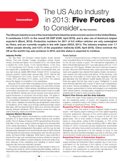 The US auto industry in 2013: Five forces to consider (PDF