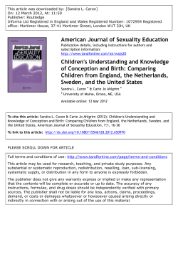 Children`s Understanding and Knowledge of Conception and Birth