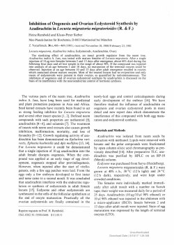 Inhibition of Oogenesis and Ovarian Ecdysteroid