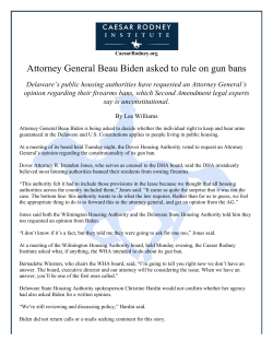 Attorney General Beau Biden asked to rule on gun bans