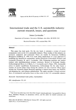 International trade and the US automobile industry