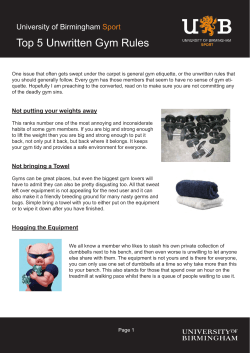 Top 5 Unwritten Gym Rules - University of Birmingham Sport