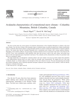 Avalanche characteristics of a transitional snow climate&mdash;Columbia