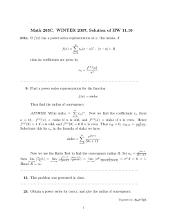 Solution for Homework of section 11.10