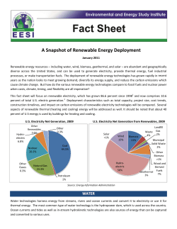 A Snapshot of Renewable Energy Deployment