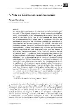 A Note on Civilizations and Economies