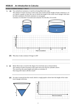 Activities covering the need for calculus