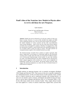 Pauli`s Idea of the Neutrino: how Models in Physics allow to