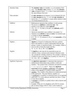 NEW Glossary for Bill - Union Hill Middle School