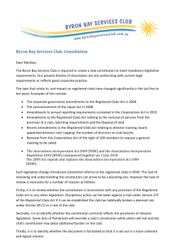 Letter Constitution - Byron Bay Services Club