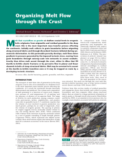 Organizing Melt Flow through the Crust