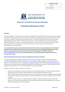 Invention Disclosure Form - Research