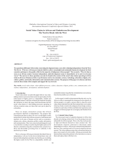 Social Value-Chains in African and Zimbabwean Development: The