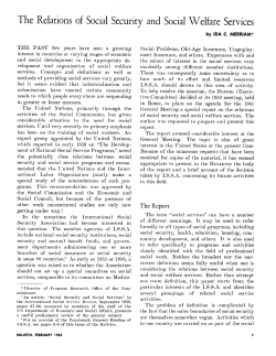 The Relations of Social Security and Social Welfare Services
