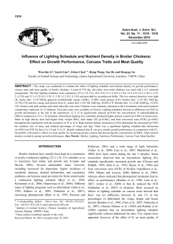 Influence of Lighting Schedule and Nutrient Density in Broiler