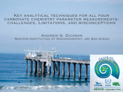 Key analytical techniques for all four carbonate chemistry