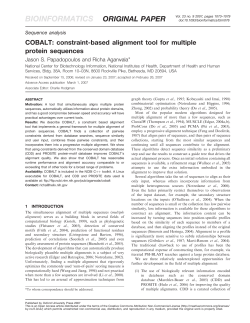 COBALT: constraint-based alignment tool for multiple protein