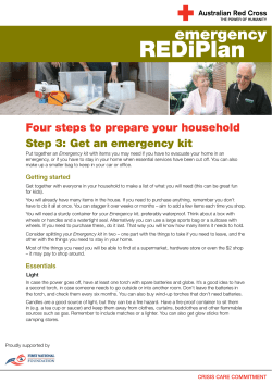 Four steps to prepare your household Step 3: Get an emergency kit