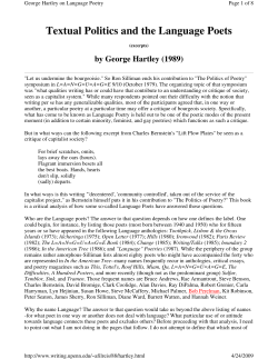 Textual Politics and the Language Poets