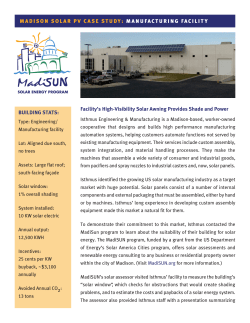 Madison Solar PV Case Study: Manufacturing Facility