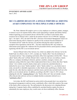 serving as key employee to multiple family offices