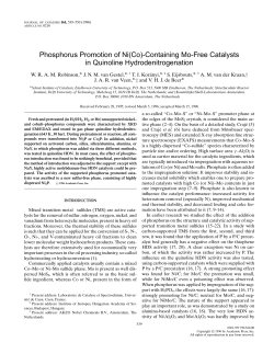 Phosphorus Promotion of Ni(Co)-Containing Mo