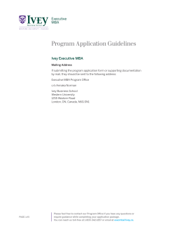 Program Application Guidelines - Ivey Business School