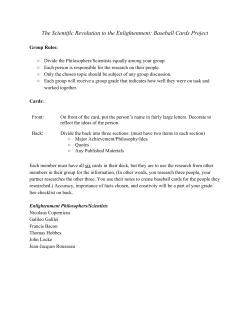 The Scientific Revolution to the Enlightenment: Baseball Cards Project