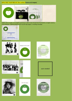 APPLE FIRST FOUR PRESS KIT (No number