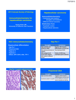 HCC: immunohistochemistry - Colorado Society of Clinical