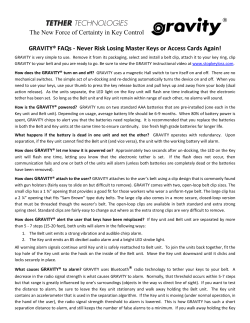 The New Force of Certainty in Key Control GRAVITY&reg; FAQs
