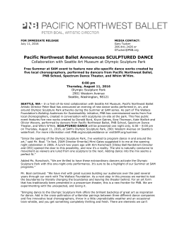 Pacific Northwest Ballet Announces SCULPTURED DANCE